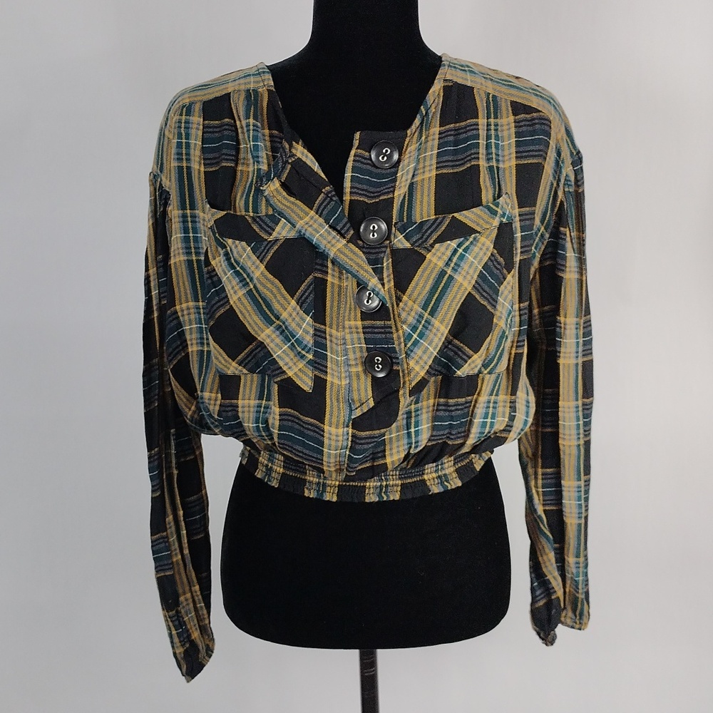 Free People It's The Good Life Plaid Top